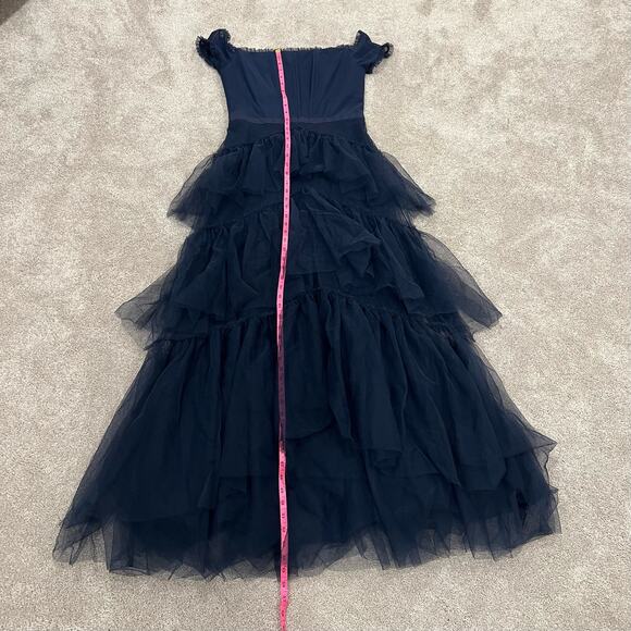 NWT Betsy & Adam Women's Formal Gown Corset Top Tulle Skirt Dark Navy Size 10 - Picture 10 of 12